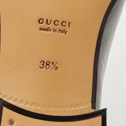 Pre Owned Gucci Black Leather Jordaan Slip On Loafers Size 38.5