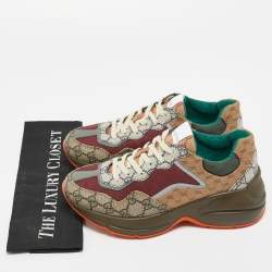 Gucci Multicolor Canvas and Leather Rhyton Sneakers Size 38.5