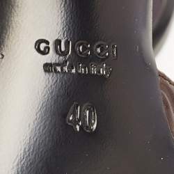 مملوكة مسبقًا Gucci Brown Guccissima Leather Slide Sandals Size 40