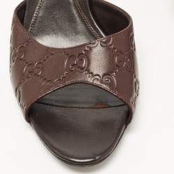 مملوكة مسبقًا Gucci Brown Guccissima Leather Slide Sandals Size 40