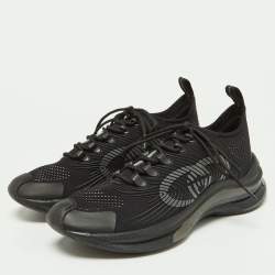 Gucci Black Knit Fabric Run Sneakers Size 39.5
