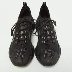Gucci Black Knit Fabric Run Sneakers Size 39.5