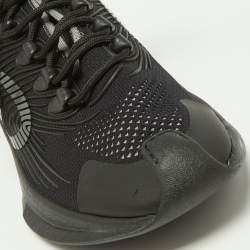 Gucci Black Knit Fabric Run Sneakers Size 39.5