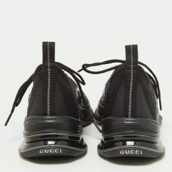 Gucci Black Knit Fabric Run Sneakers Size 39.5