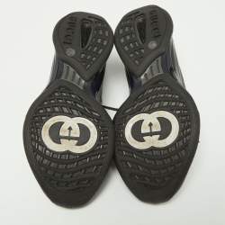 Gucci Black Knit Fabric Run Sneakers Size 39.5