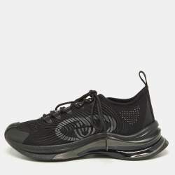 Gucci Black Knit Fabric Run Sneakers Size 39.5