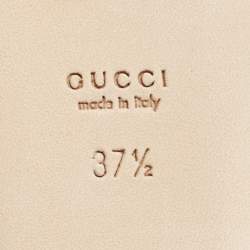 Pre Owned Gucci Brown Leather T-Strap Flat Sandals Size 37.5