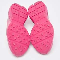 Pre Owned Gucci Pink Leather Rhyton Low Top Sneakers Size 37