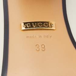 Pre Owned Gucci Cream Leather Peyton Loafer Pumps Size 39