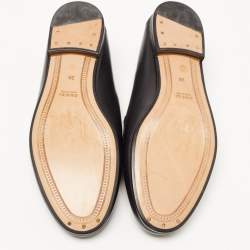 Gucci Black Leather Jordaan Slip On Loafers Size 36