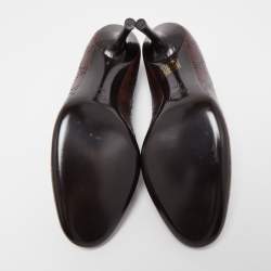 Pre Owned Gucci Brown GG Guccissima Leather Horsebit Pumps Size 37