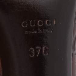Pre Owned Gucci Brown GG Guccissima Leather Horsebit Pumps Size 37