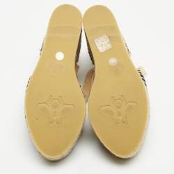 Gucci Brown GG Canvas Wedge Espadrille Sandals Size 36