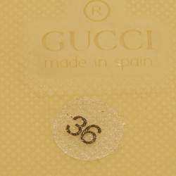 Gucci Brown GG Canvas Wedge Espadrille Sandals Size 36