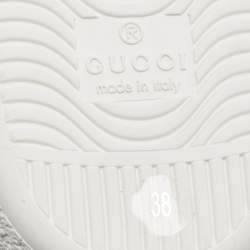 Pre Owned Gucci Brown/Beige GG Supreme Canvas Printed Bee Ace Sneakers Size 38