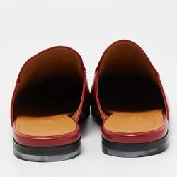 Gucci Red Leather Princetown Mules Size 37.5  