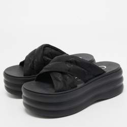 Gucci Black GG Canvas Platform Sandals Size 36