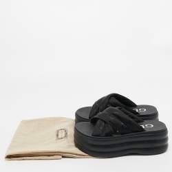 Gucci Black GG Canvas Platform Sandals Size 36