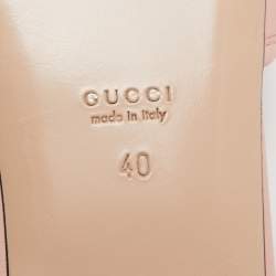 Gucci Pink Matelassé Leather GG Marmont Slide Sandals Size 40