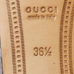 Pre Owned Gucci Burgundy Leather Horsebit Foldable Loafers Size 36.5