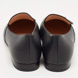 Gucci Black Leather Horsebit Slip On Loafers Size 41.5