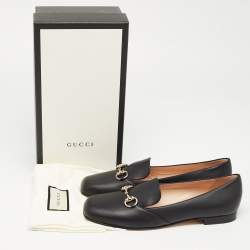 Gucci Black Leather Horsebit Slip On Loafers Size 41.5
