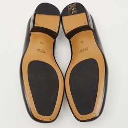 Pre Owned Gucci Black Leather Horsebit Foldable Loafers Size 36