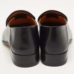 Pre Owned Gucci Black Leather Horsebit Foldable Loafers Size 36