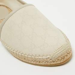 Gucci Cream GG Canvas Espadrille Flats Size 40.5