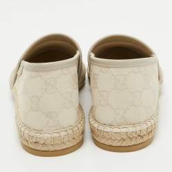 Gucci Cream GG Canvas Espadrille Flats Size 40.5
