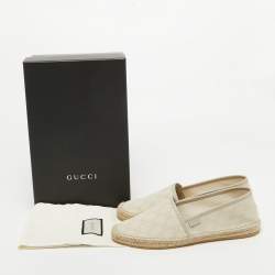 Gucci Cream GG Canvas Espadrille Flats Size 40.5
