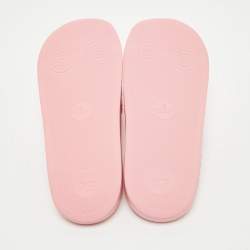 Gucci Pink Rubber GG Laser Cut Slides Size 39