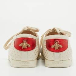 Gucci Cream Leather Falacer Low Top Sneakers Size 40