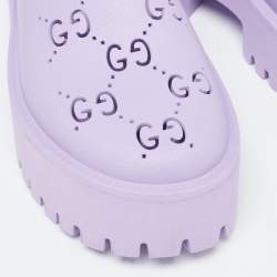 Gucci Purple Rubber GG Perforated Clogs Size 39