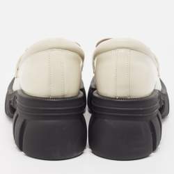 مملوكة مسبقًا Gucci Cream Leather Interlocking GG Platform Loafers Size 39