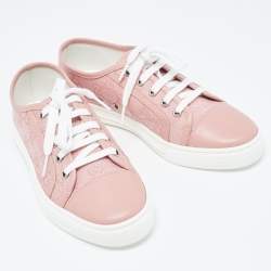Gucci Pink GG Canvas And Leather Low Top Sneakers Size 37
