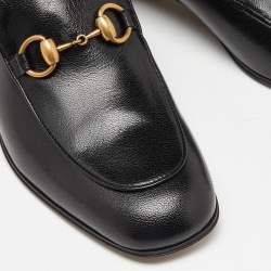 Gucci Black Leather Horsebit Loafers Size 38.5
