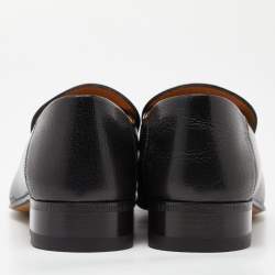 Gucci Black Leather Horsebit Loafers Size 38.5