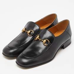Gucci Black Leather Horsebit Loafers Size 38.5