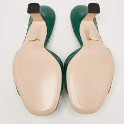 Gucci Green Matelassé Leather Double G Slide Sandals Size 39