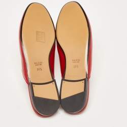 Pre Owned Gucci Red Leather Princetown Flat Mules Size 38.5