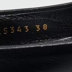 Pre Owned Gucci Black Leather Pointed Toe Pumps Size 38