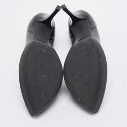 Pre Owned Gucci Black Leather Pointed Toe Pumps Size 38