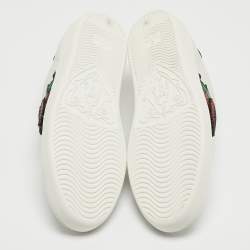 Gucci White Leather Web Ace Low Top Sneakers Size 39