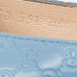 مملوكة مسبقًا Gucci Blue Leather Microguccissima Ballet Flats Size 39.5