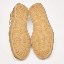 Gucci Brown Canvas and Leather Gazelle Low Top Sneakers Size 41.5