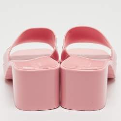 Gucci Pink Rubber Logo Mules Size 36
