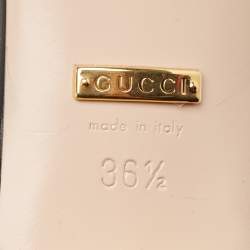 Pre Owned Gucci Black Leather Horsebit Ankle Strap Sandals Size 36.5