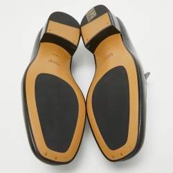 Pre Owned Gucci Black Leather Foldable Horsebit Loafers Size 38.5