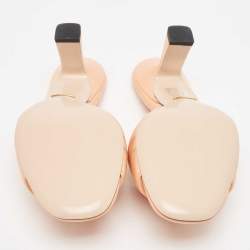 مملوكة مسبقًا Gucci Peach Pink Quilted Leather GG Marmont Open Toe Slide Sandals Size 38